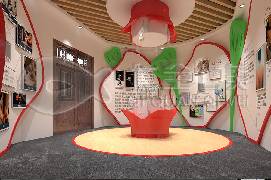 毒品預防教育展廳，多媒體禁毒展館，平面設計，裝修設計
