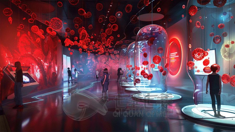 智慧精神心理科普教育基地效果圖,多媒體互動(dòng)展示,心理科普教育展廳設(shè)計(jì)